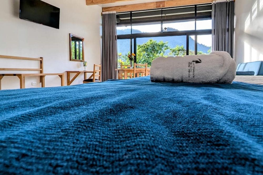 Suite in Las Terrazas de Dana mit breitem Fenster zum Wald
